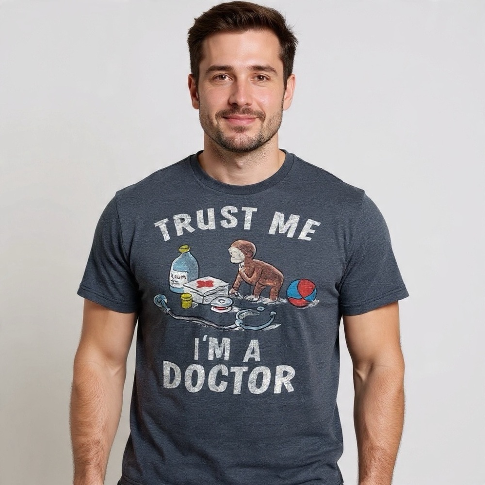 Men's Gray Graphic Tee - Trust Me I'm a Doctor